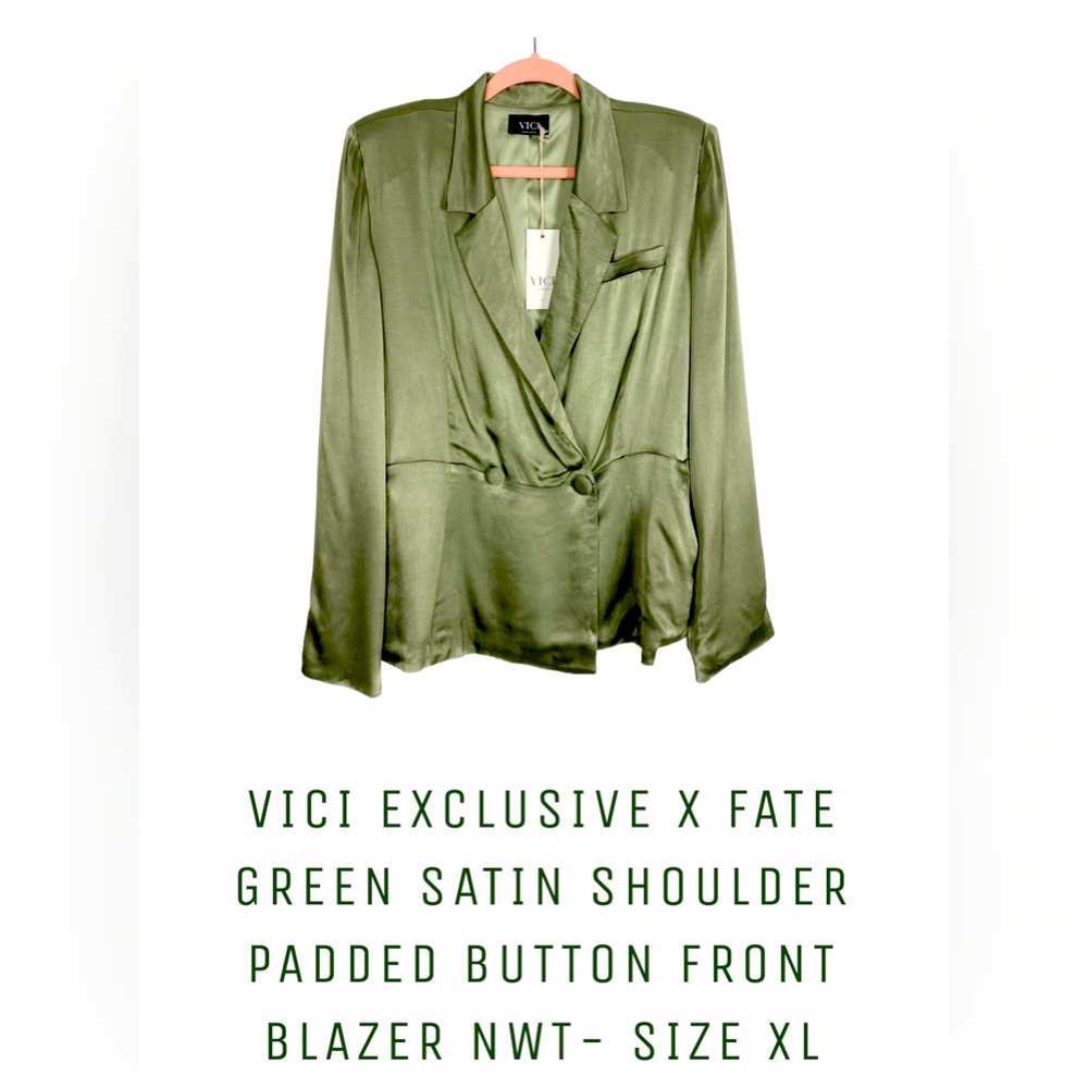 Vici Exclusive Button Front Blazer In Washed Olive💕